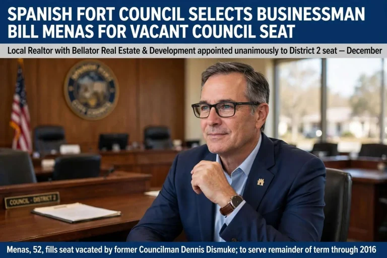 Illustration for the news story: Spanish Fort Council Selects Businessman Bill Menas for Vacant Council Seat