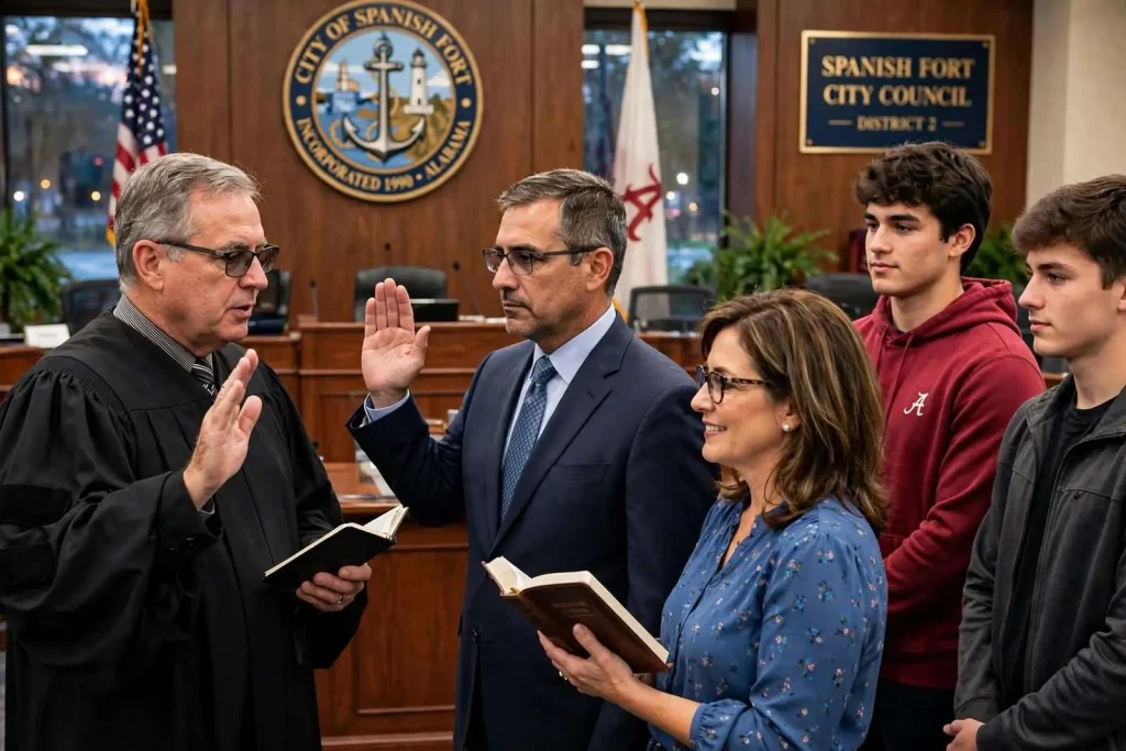Illustration for the news story: Spanish Fort’s Newest Councilman Sworn In, Vows Focus on Smart Growth