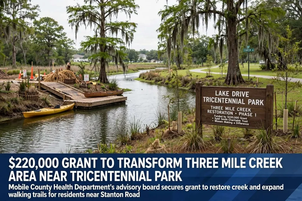 Illustration for the news story: $220,000 Grant to Transform Three Mile Creek Area Near Tricentennial Park