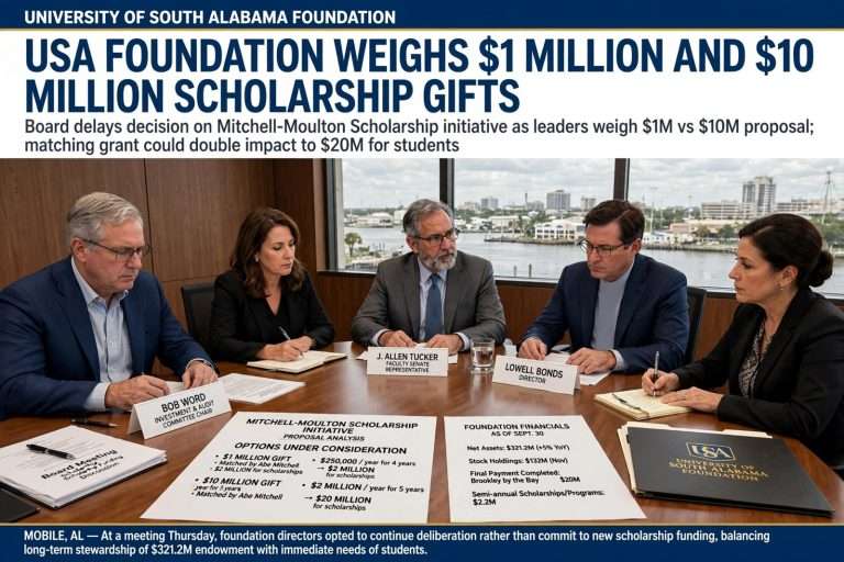 Illustration for the news story: USA Foundation Weighs $1 Million and $10 Million Scholarship Gifts