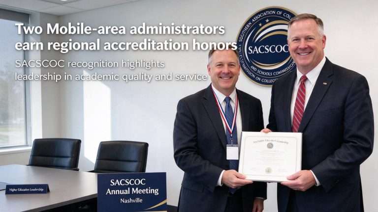Illustration for the news story: USA, University of Mobile Administrators Honored by Regional Accreditor