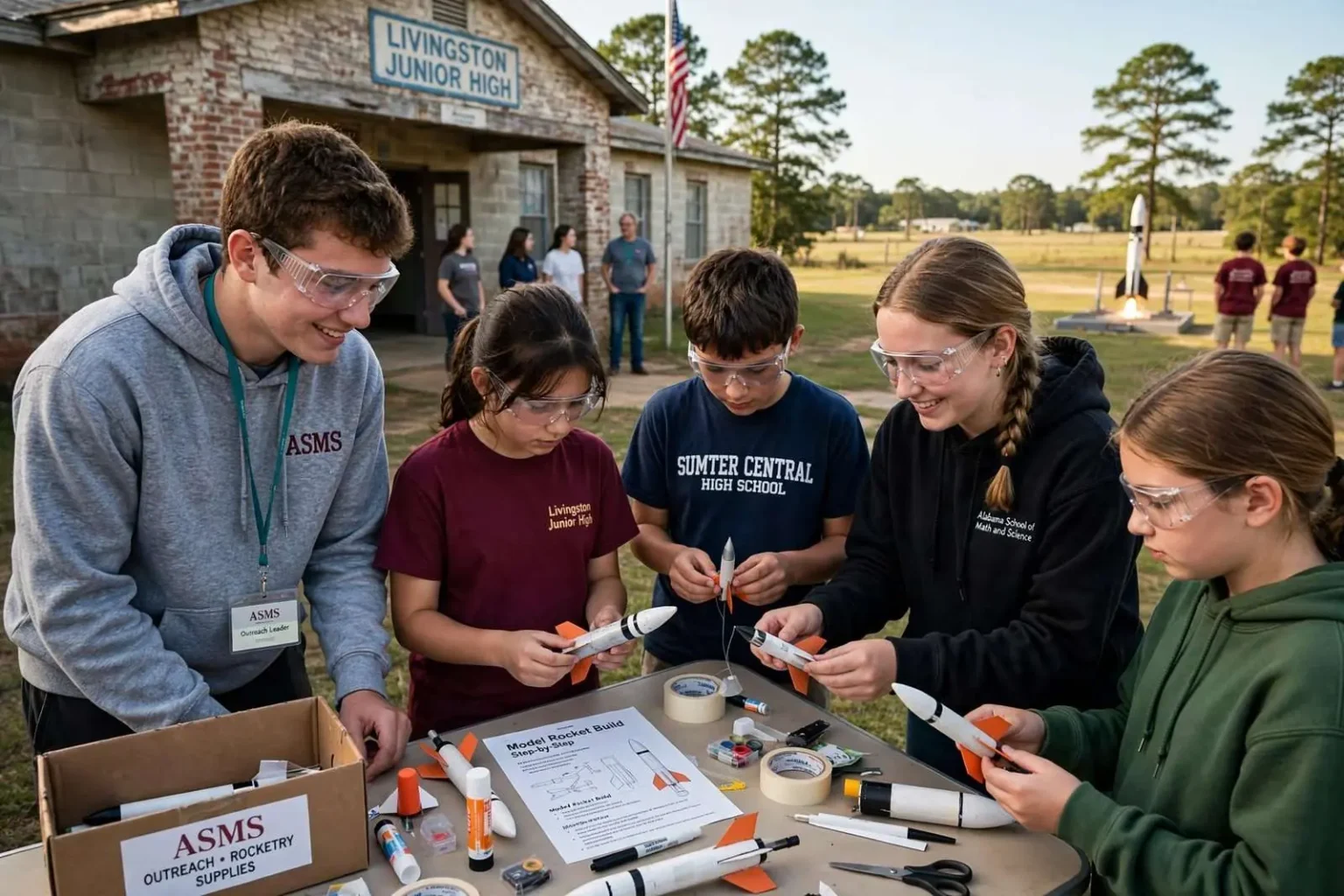 Illustration for the news story: Mobile’s Alabama School of Math and Science Brings Rocketry to Rural Students