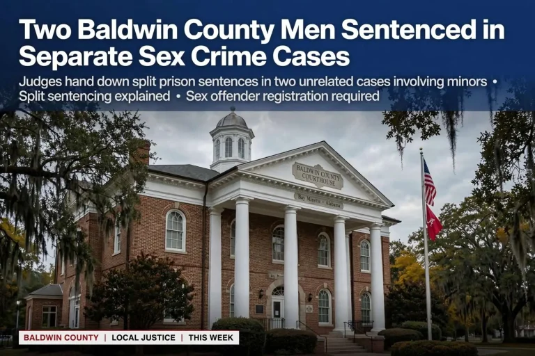 Illustration for the news story: Two Baldwin County Men Sentenced in Separate Sex Crime Cases