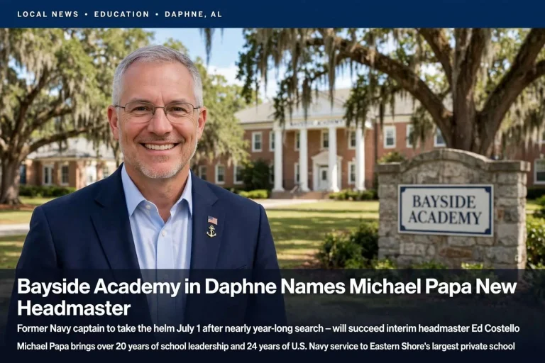 Illustration for the news story: Bayside Academy in Daphne Names Michael Papa New Headmaster