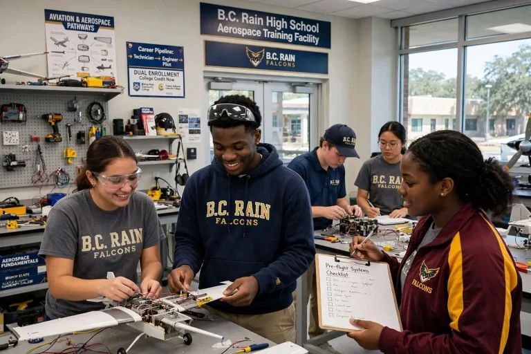 Illustration for the news story: B.C. Rain’s Turnaround: How a Struggling Mobile High School Rebuilt Its Culture