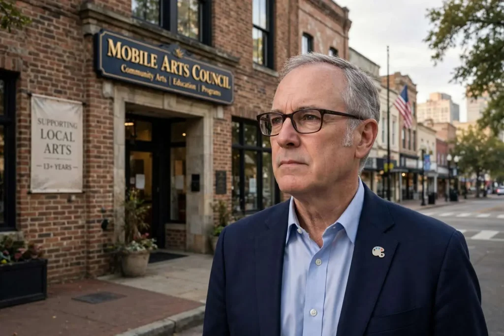 Illustration for the news story: Mobile Arts Council Director Bob Burnett Steps Down After 13 Years