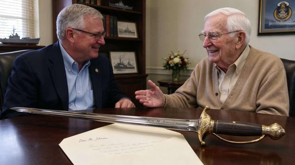 Illustration for the news story: Mobile Attorney Helps Reunite Stolen Navy Sword With Its Original Owner