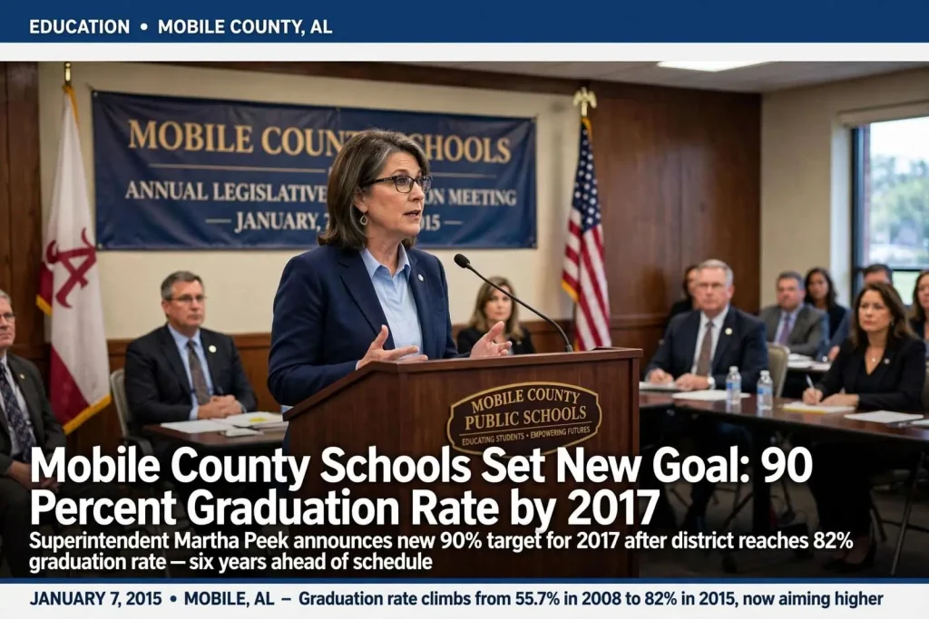 Illustration for the news story: Mobile County Schools Set New Goal: 90 Percent Graduation Rate by 2017