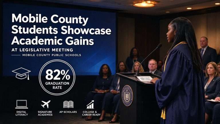 Illustration for the news story: Mobile County Students Showcase Academic Gains at Legislative Meeting