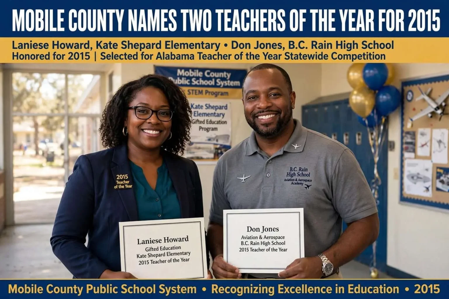 Illustration for the news story: Mobile County Names Two Teachers of the Year for 2015