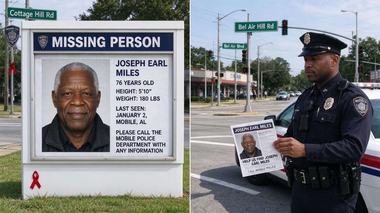 Illustration for the news story: Mobile Police Continue Search for Missing 76-Year-Old Man