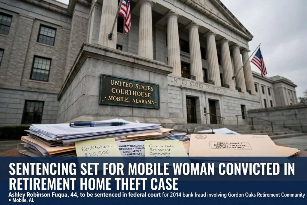 Illustration for the news story: Sentencing Set for Mobile Woman Convicted in Retirement Home Theft Case