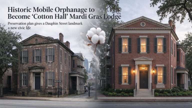 Illustration for the news story: Historic Mobile Orphanage to Become ‘Cotton Hall’ Mardi Gras Lodge