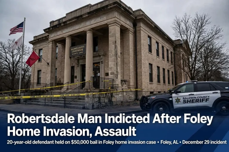 Illustration for the news story: Robertsdale Man Indicted After Foley Home Invasion, Assault