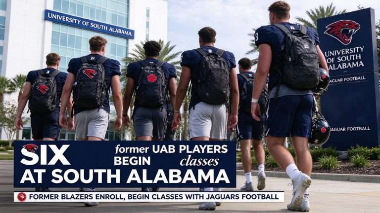 Illustration for the news story: Six Former UAB Football Players Enroll at South Alabama, Begin Classes