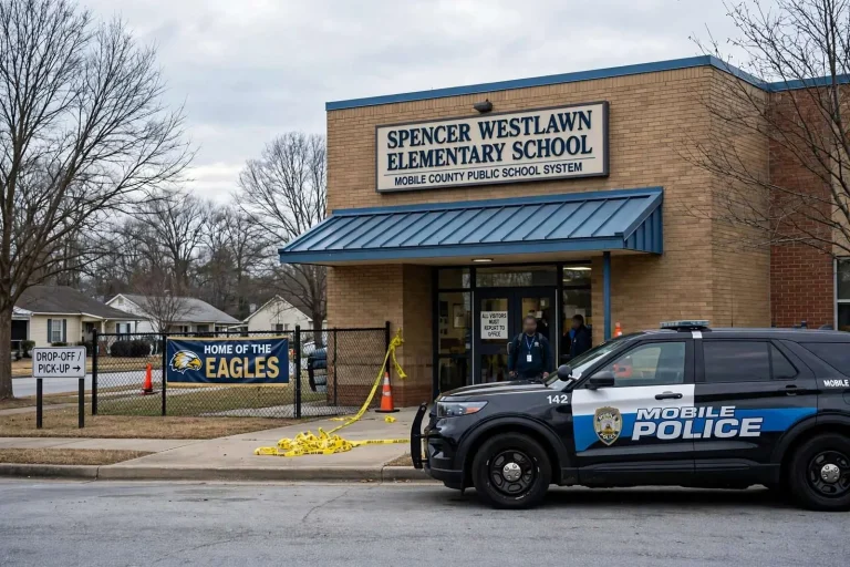 Illustration for the news story: Lockdown Lifted at Two Mobile Schools After Robbery Suspect Search
