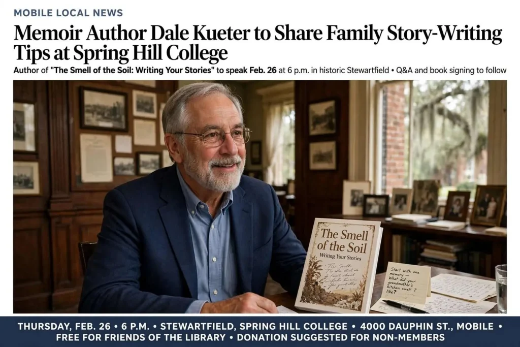 Illustration for the news story: Memoir Author Dale Kueter to Share Family Story-Writing Tips at Spring Hill College