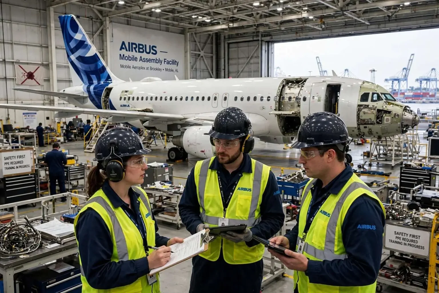 Illustration for the news story: Airbus A320 Line in Mobile Opens New Round of Technician Jobs