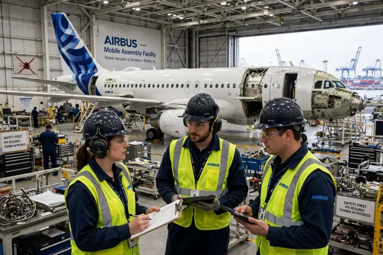 Illustration for the news story: Airbus A320 Line in Mobile Opens New Round of Technician Jobs