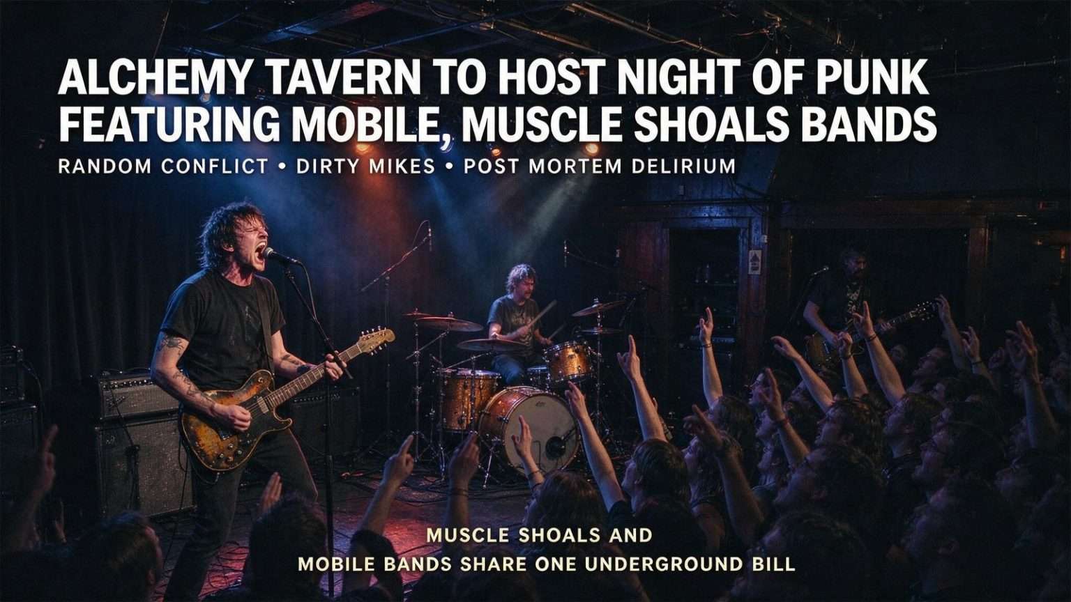 Illustration for the news story: Alchemy Tavern to Host Night of Punk Featuring Mobile, Muscle Shoals Bands