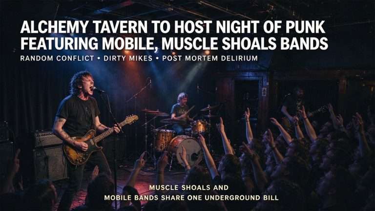 Illustration for the news story: Alchemy Tavern to Host Night of Punk Featuring Mobile, Muscle Shoals Bands