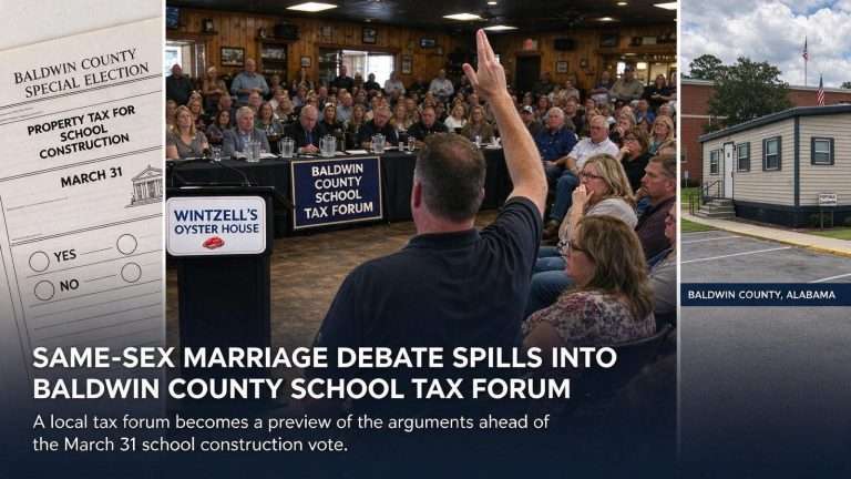 Illustration for the news story: Same-Sex Marriage Debate Spills Into Baldwin County School Tax Forum