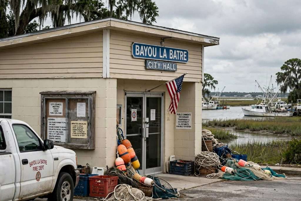 Illustration for the news story: Two Years After Corruption Scandal, Bayou La Batre Still Rebuilding Trust