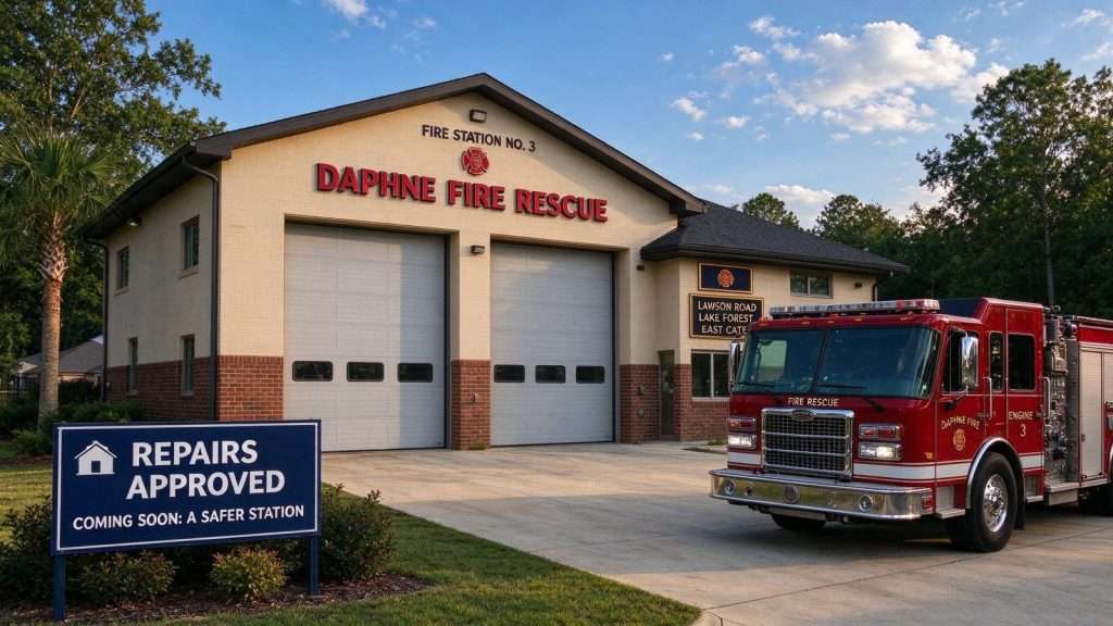 Illustration for the news story: Daphne Fire Station No. 3 Repairs Approved After Year-Long Closure