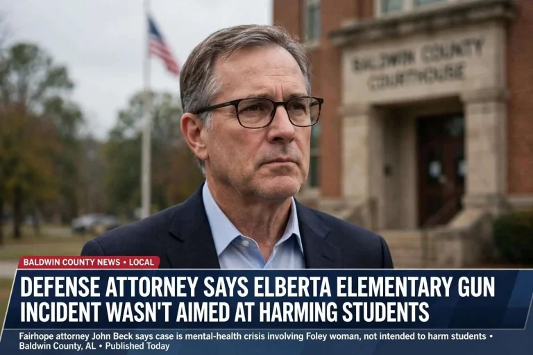 Illustration for the news story: Defense Attorney Says Elberta Elementary Gun Incident Wasn’t Aimed at Harming Students