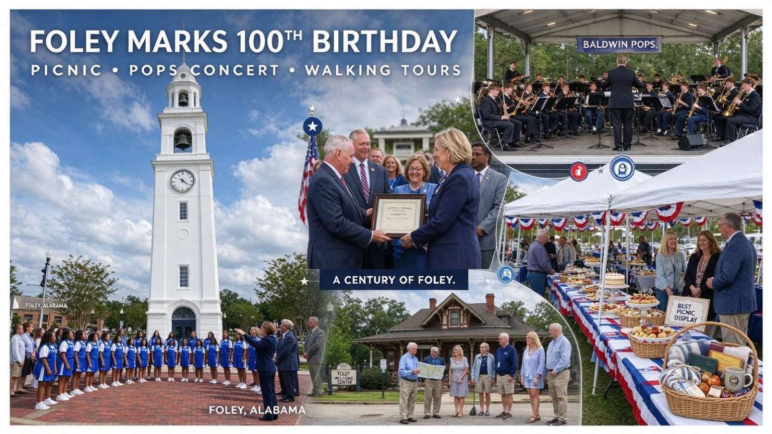 Illustration for the news story: Foley Marks 100th Birthday with Picnic, Pops Concert and Walking Tours