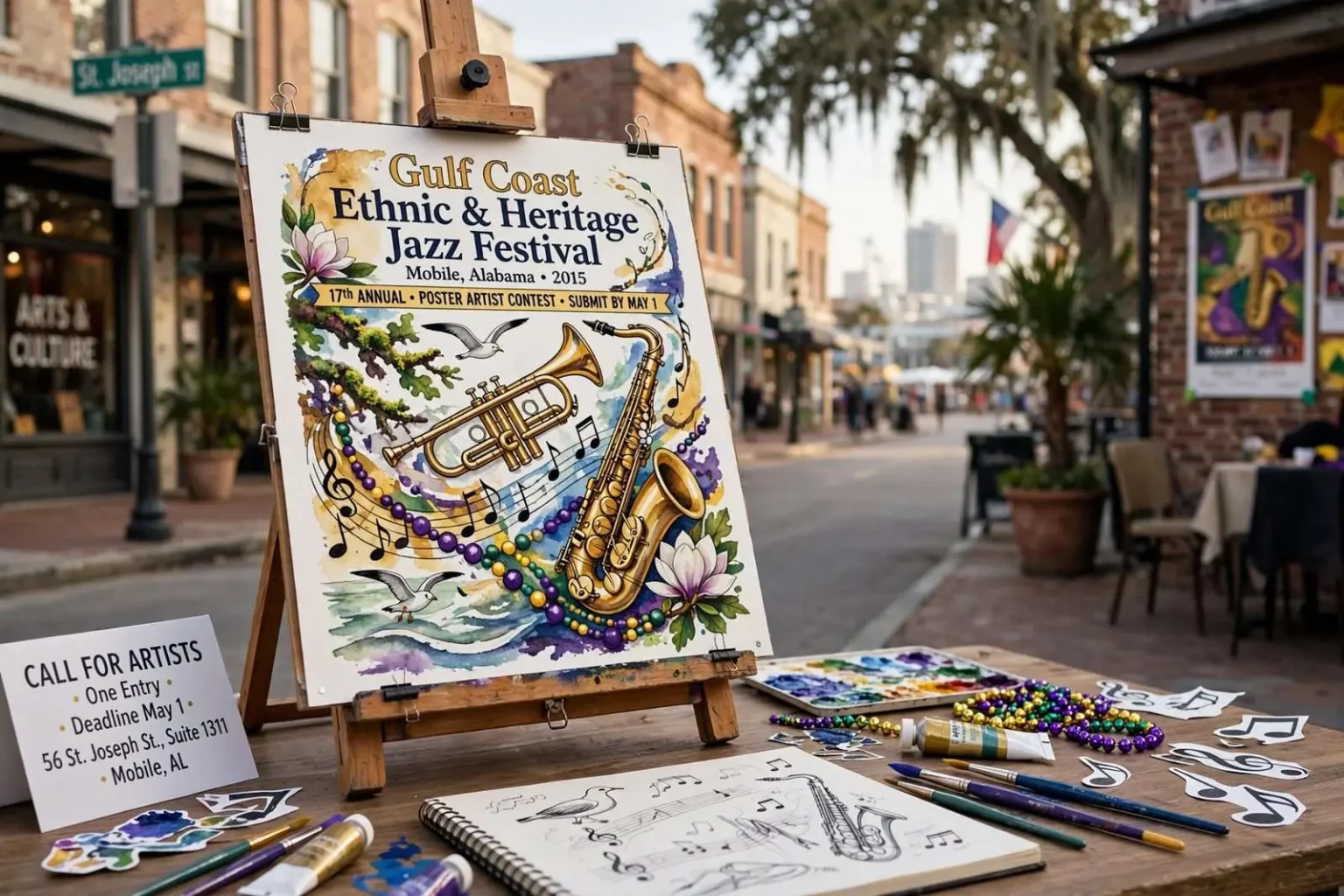 Illustration for the news story: Gulf Coast Ethnic and Heritage Jazz Festival Seeks Poster Artists for 17th Annual Event