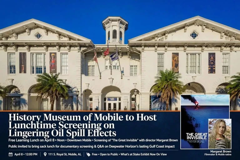 Illustration for the news story: History Museum of Mobile to Host Lunchtime Screening on Lingering Oil Spill Effects
