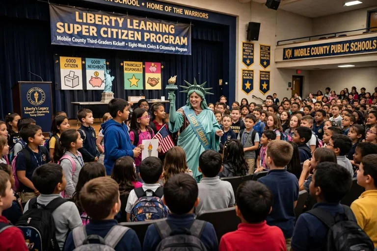 Illustration for the news story: Mobile County Third-Graders Kick Off Eight-Week Civics and Citizenship Program