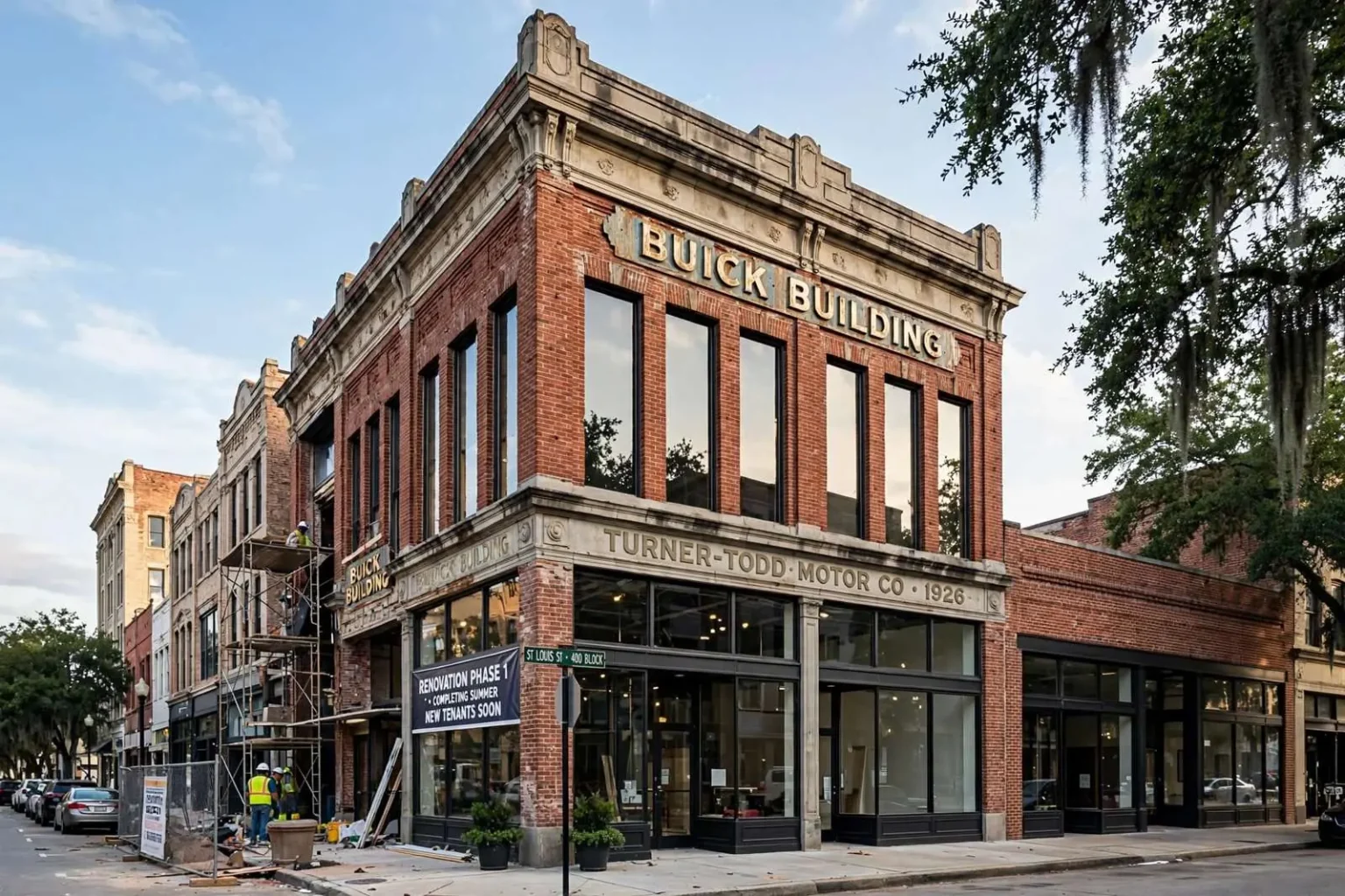 Illustration for the news story: Mobile’s Historic Buick Building Nears Completion of $5 Million Overhaul