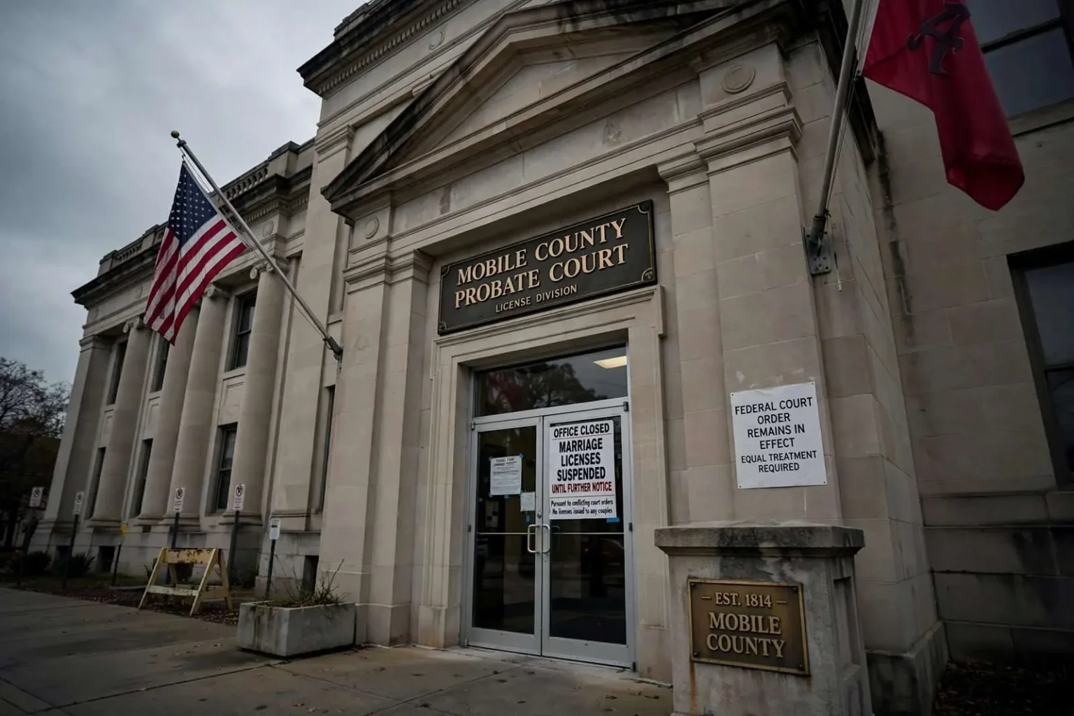 Illustration for the news story: Federal Judge Upholds Order Requiring Mobile County to Issue Marriage Licenses