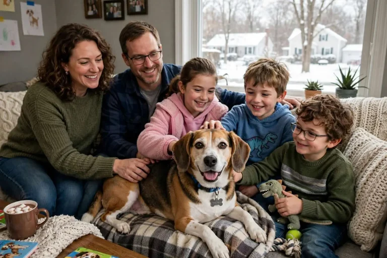 Illustration for the news story: Mobile Rescue Dog Tinkerbell Settles Into New Home in Upstate New York