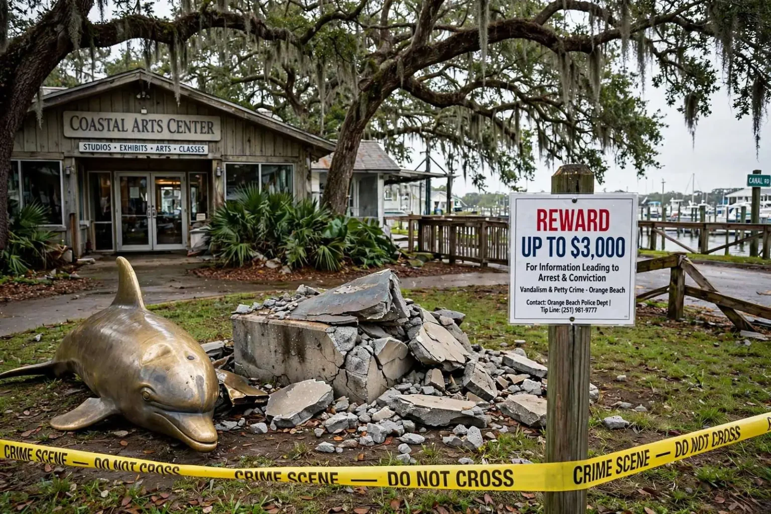Illustration for the news story: Orange Beach Offers Cash Rewards to Curb Wave of Vandalism, Petty Crime