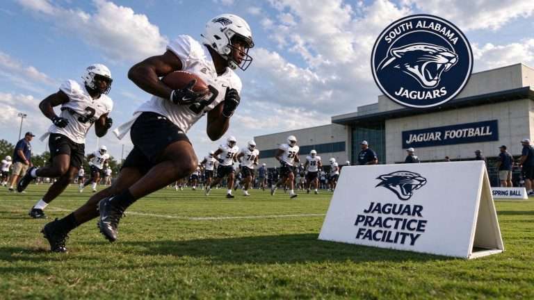 Illustration for the news story: Xavier Johnson, Roman Buchanan Stand Out as South Alabama Completes Second Spring Practice