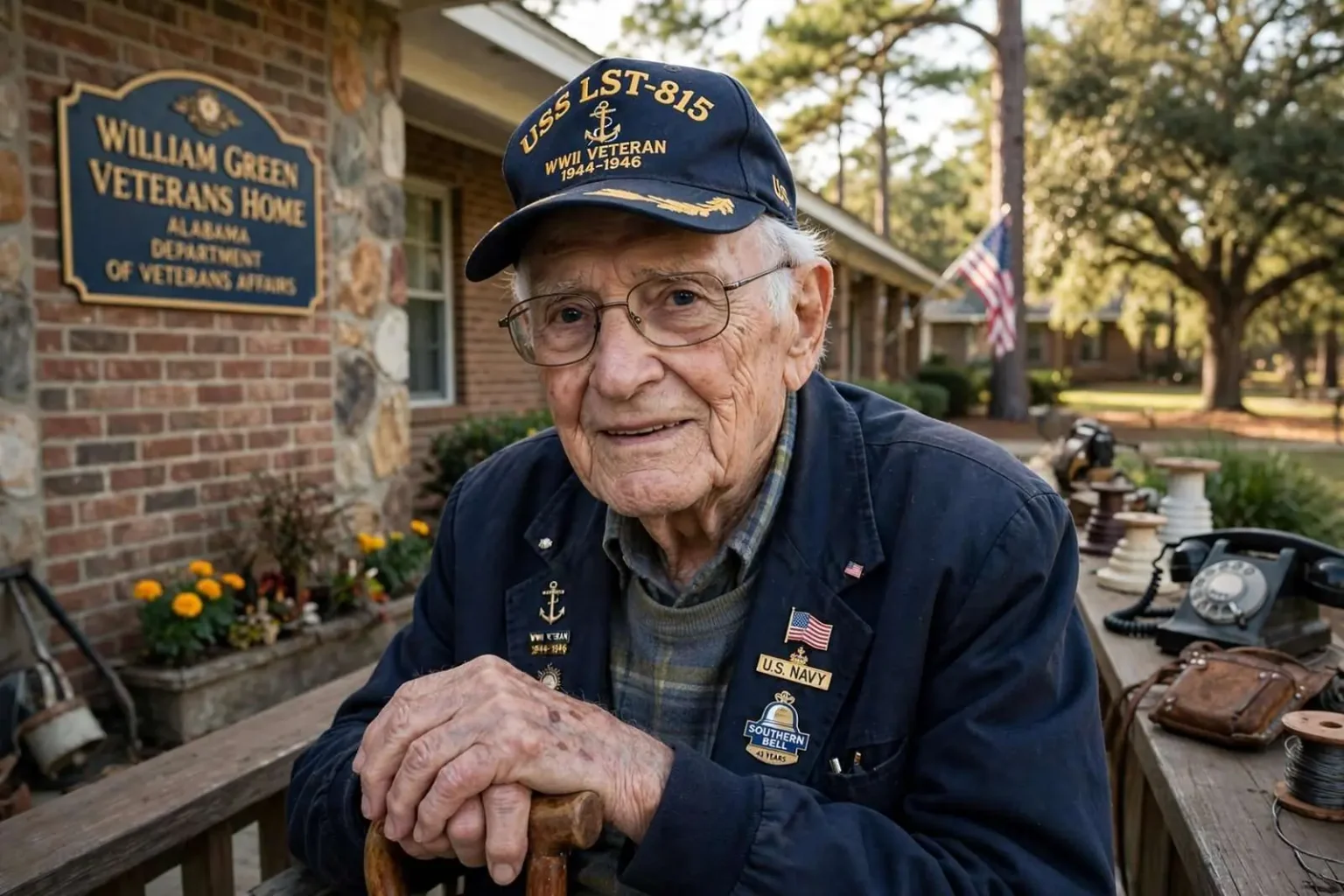 Illustration for the news story: Bay Minette WWII Veteran Recalls Service Aboard Navy Ship, Decades at Phone Company