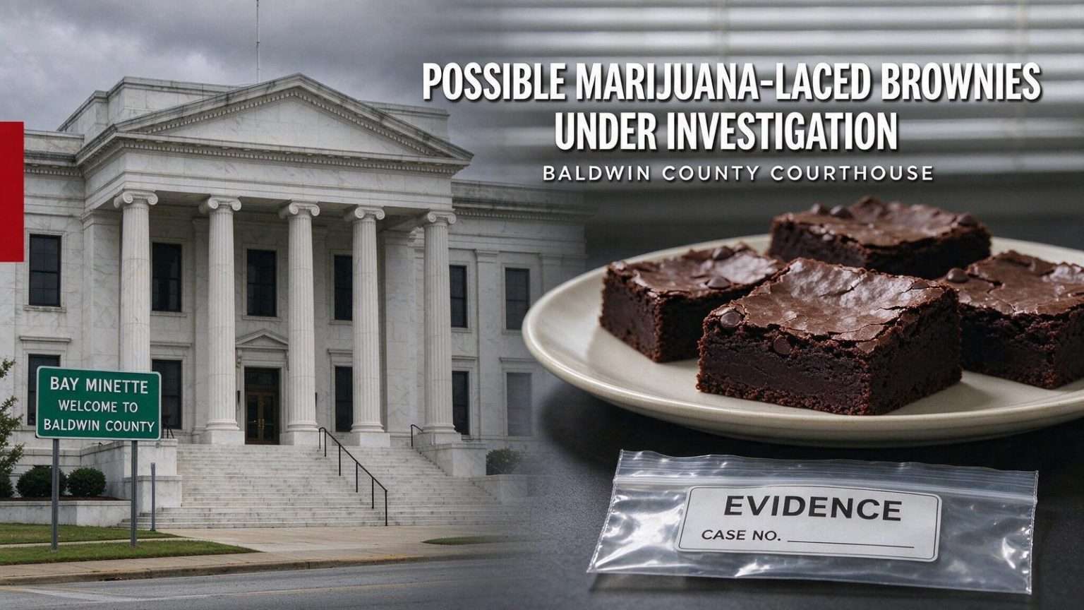Illustration for the news story: SBI Asked to Investigate Possible Marijuana-Laced Brownies at Baldwin County Courthouse