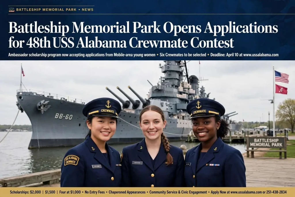 Illustration for the news story: Battleship Memorial Park Opens Applications for 48th USS Alabama Crewmate Contest