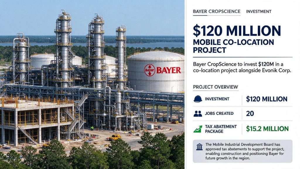Illustration for the news story: Bayer CropScience to Invest $120 Million in Mobile Co-Location Project