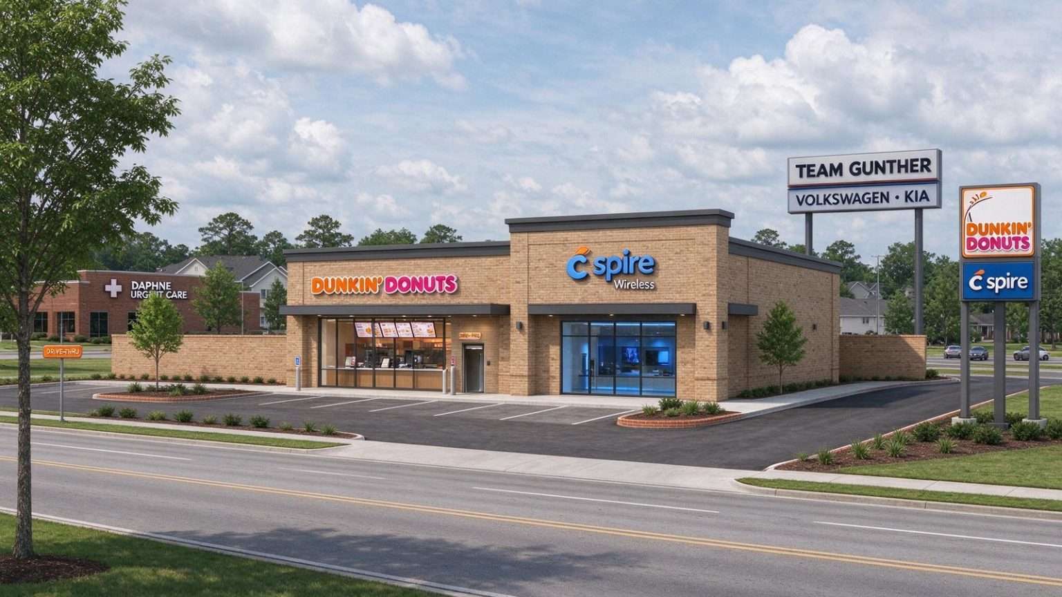 Illustration for the news story: Daphne Planning Commission Approves New Dunkin’ Donuts, VW-Kia Dealership