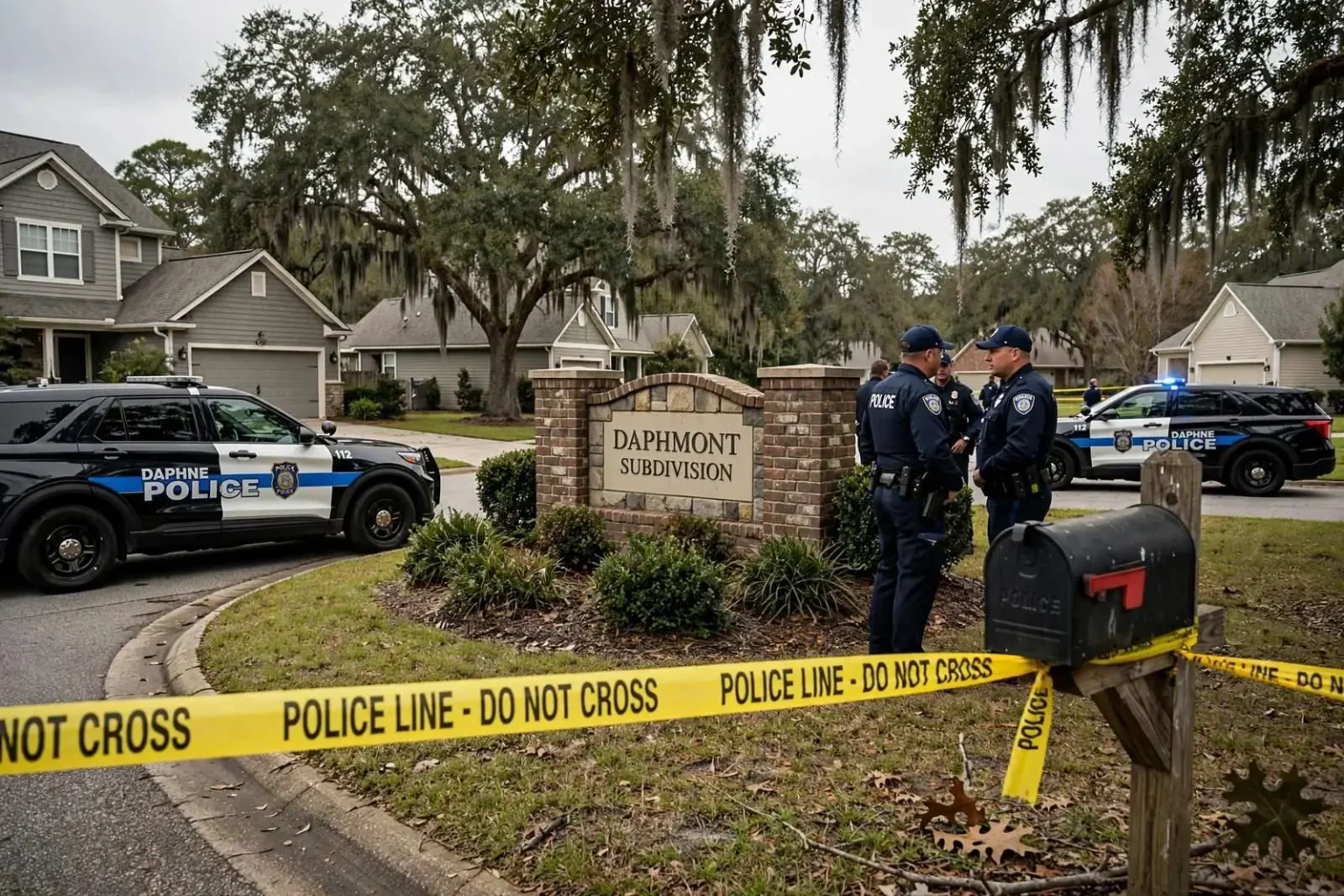 Illustration for the news story: Daphne Gunfight Leaves One in Custody, Second Suspect Still at Large