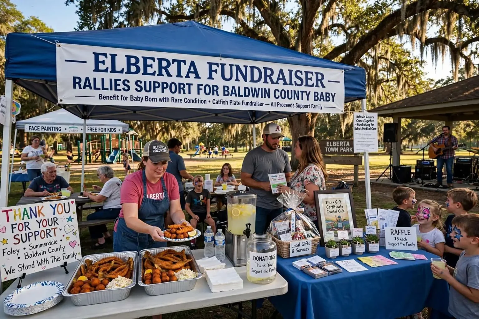 Illustration for the news story: Elberta Fundraiser Rallies Support for Baldwin County Baby Born With Rare Condition