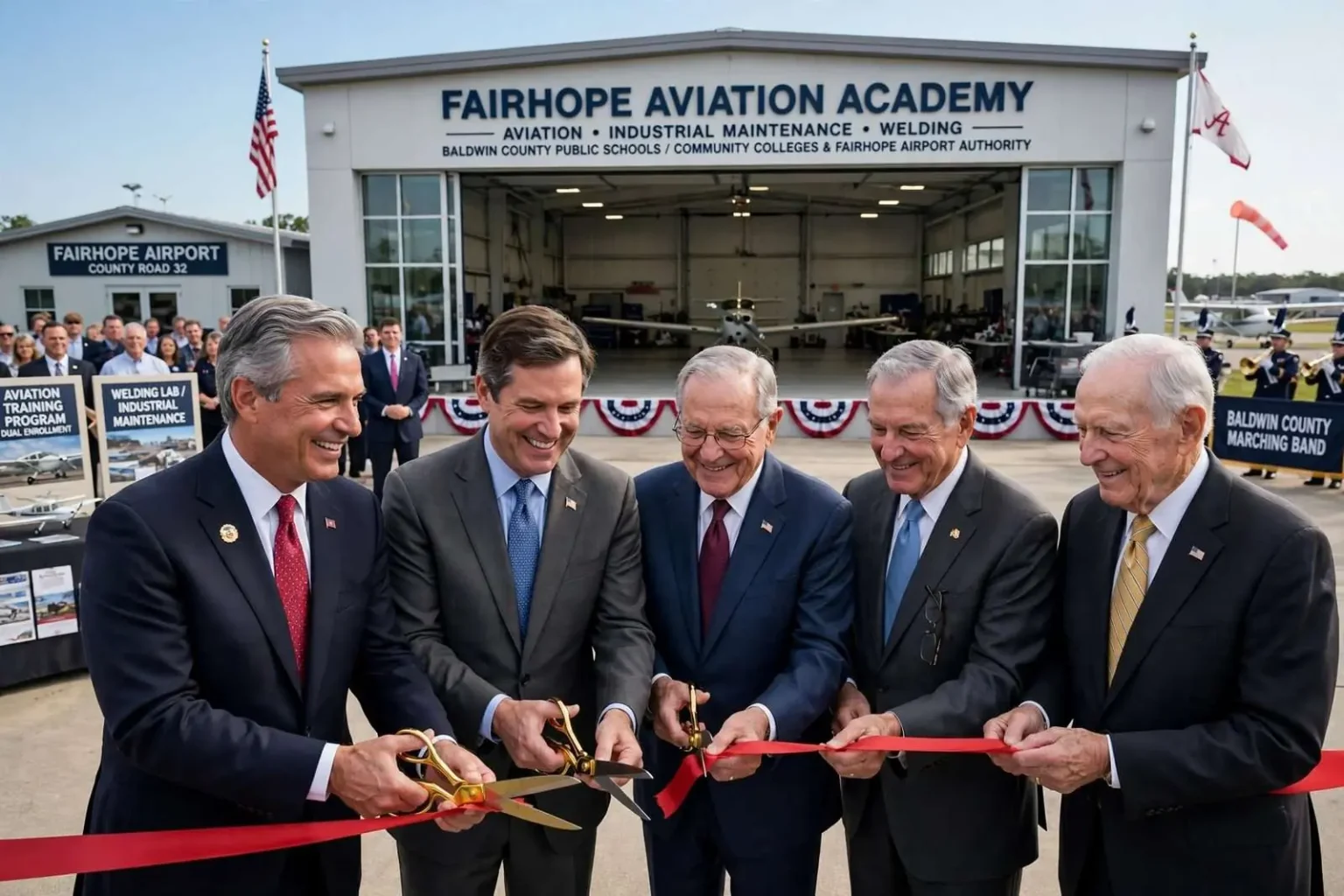Illustration for the news story: Governor, Four Congressmen Set to Dedicate New Fairhope Aviation Academy