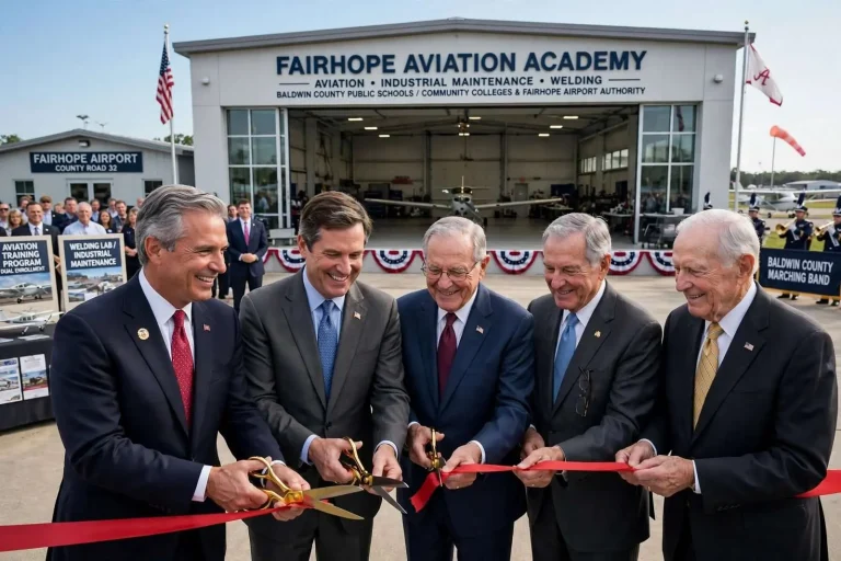 Illustration for the news story: Governor, Four Congressmen Set to Dedicate New Fairhope Aviation Academy