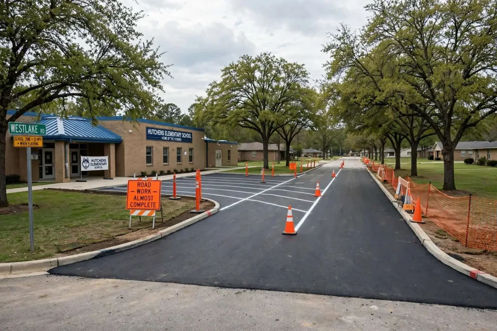 Illustration for the news story: Wider Driveway at Hutchens Elementary Set to Ease Westlake Road Traffic Jams