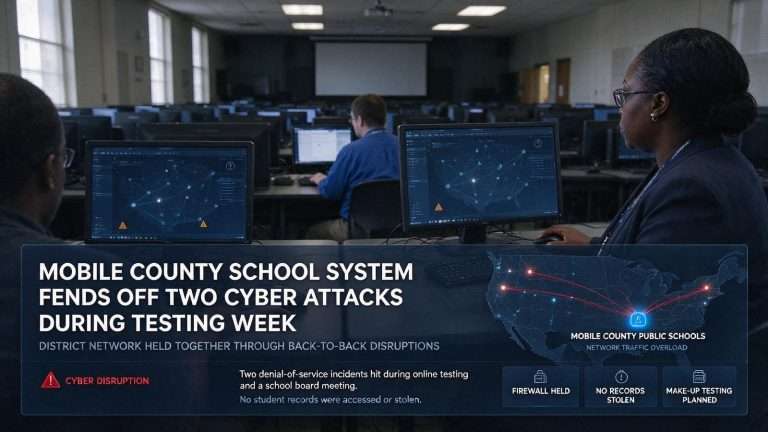 Illustration for the news story: Mobile County School System Fends Off Two Cyber Attacks During Testing Week