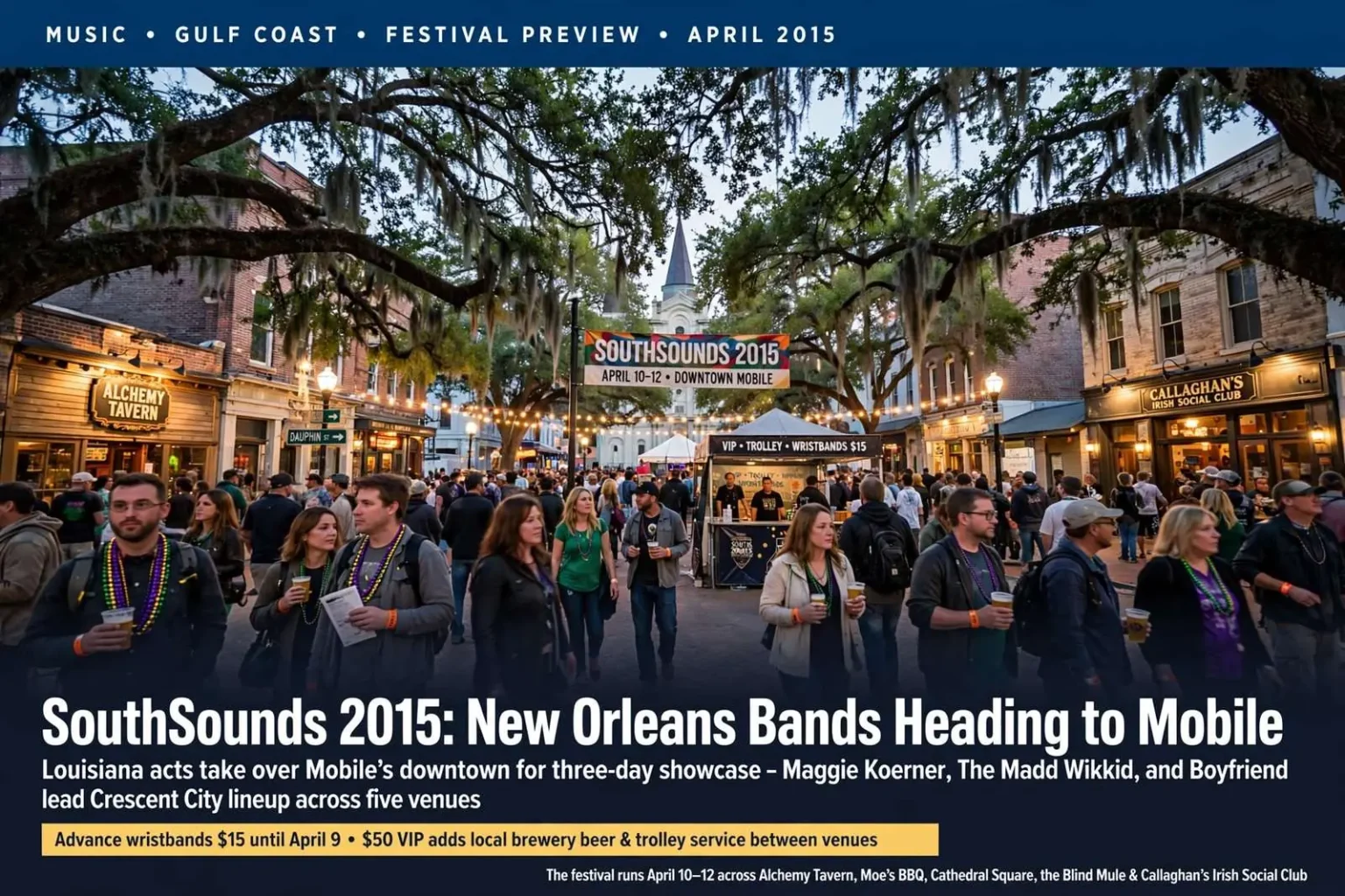 Illustration for the news story: SouthSounds 2015: New Orleans Bands Heading to Mobile